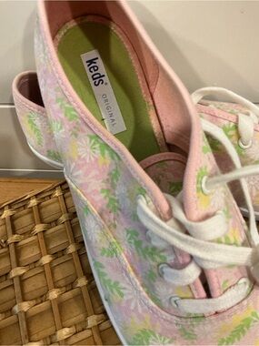 Keds Pink Floral Canvas Lace-Up Sneakers